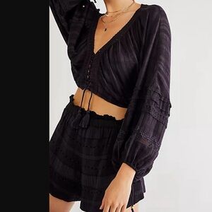 Free People Paloma Shorts Black large (top and bottom)